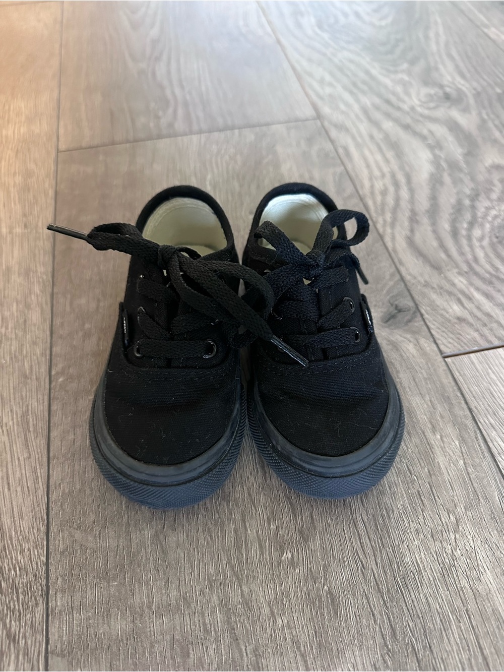 Toddler Vans Black Canvas Lace-Up Sneakers